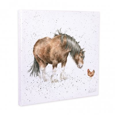 Farmyard Friends horse and chicken canvas print