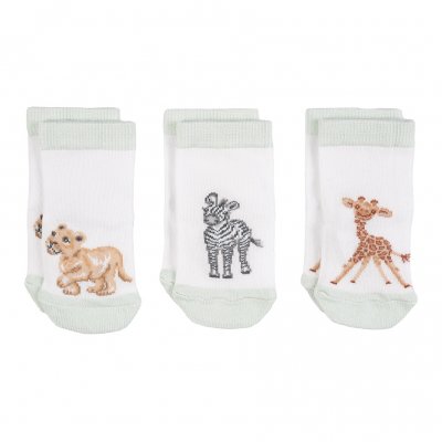 Lion, zebra and giraffe baby sock gift set