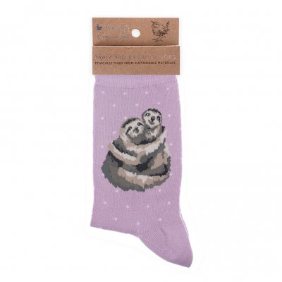 sloth purple socks