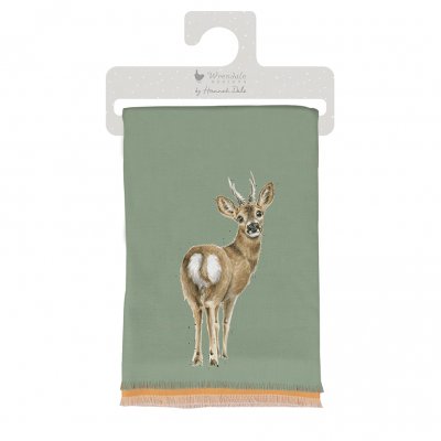 The Roe Deer' Womens Green Winter Scarf - Animal Themed Winter Scarves