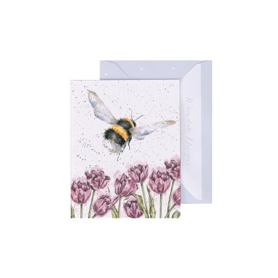 Bee and tulips mini card