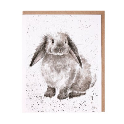Grey rabbit greeting card