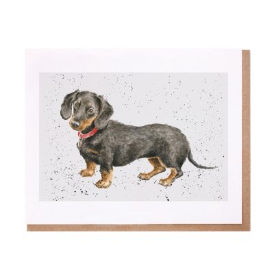 Black and Tan dachshund greeting card