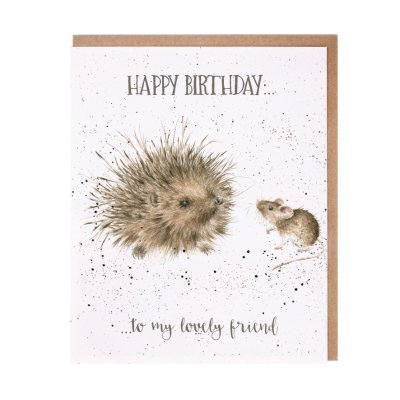 Hedgehog and mouse birthday card