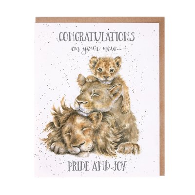 Lion family new baby card
