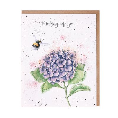 Bee and hydrangea thinking of you card