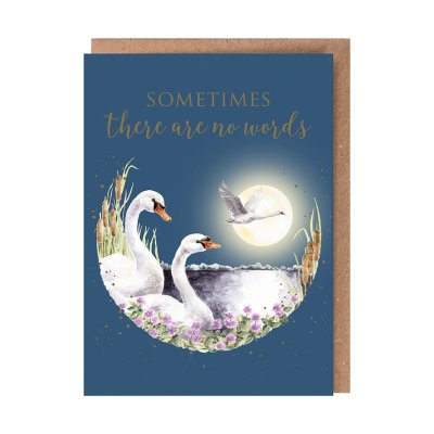 Swan Lake Sympathy Card