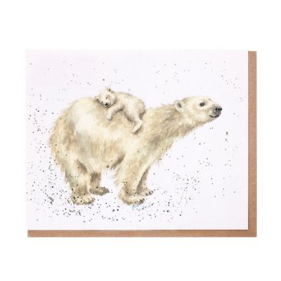 Polar bear cub greeting card