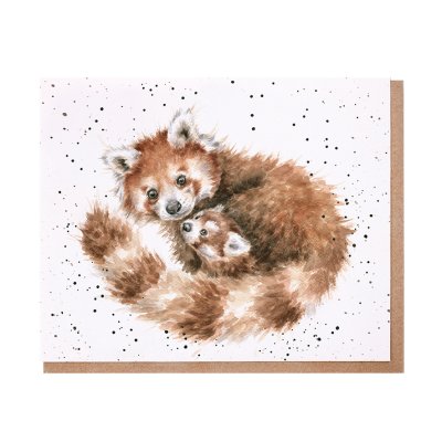 Red panda greeting card