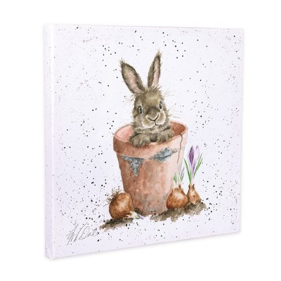 The Flower Pot rabbit canvas print