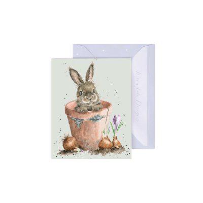 Rabbit in a flower pot mini card