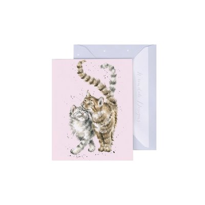 Two cats on a pink background mini card