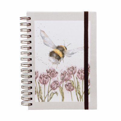 Bee and tulip A5 notebook