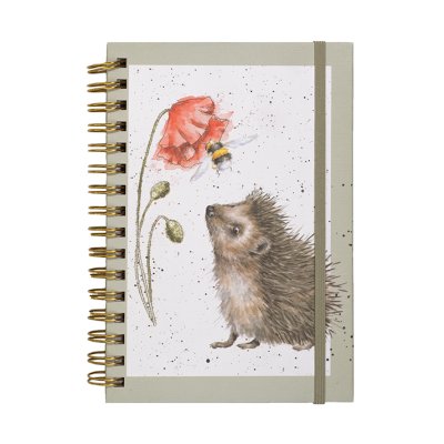 Hedgehog and poppy A5 notebook