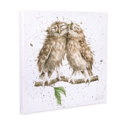 Birds of a Feather owl canvas print